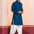 Blue embroidery sequence kurta patiala set for festive, reception, weddings