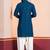 Blue embroidery sequence kurta patiala set for festive, reception, weddings