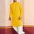 Yellow embroidery sequence kurta patiala set for festive, reception, weddings