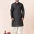 Black embroidery bangalorian kurta dhoti set for festive, reception, weddings
