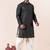 Black embroidery bangalorian kurta dhoti set for festive, reception, weddings