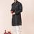 Black embroidery bangalorian kurta dhoti set for festive, reception, weddings