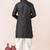 Black embroidery bangalorian kurta dhoti set for festive, reception, weddings