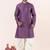 Purple embroidery bangalorian kurta dhoti set for festive, reception, weddings