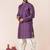 Purple embroidery bangalorian kurta dhoti set for festive, reception, weddings