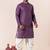 Purple embroidery bangalorian kurta dhoti set for festive, reception, weddings