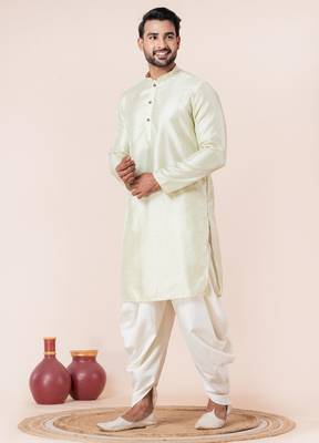 Green embroidery bangalorian kurta dhoti set for festive, reception, weddings 2