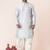 Grey embroidery bangalorian kurta dhoti set for festive, reception, weddings