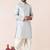 Grey embroidery bangalorian kurta dhoti set for festive, reception, weddings