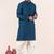 Blue embroidery bangalorian kurta dhoti set for festive, reception, weddings