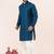Blue embroidery bangalorian kurta dhoti set for festive, reception, weddings