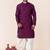 Purple embroidery sequence kurta dhoti set for festive, reception, weddings