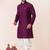 Purple embroidery sequence kurta dhoti set for festive, reception, weddings