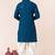 Blue embroidery sequence kurta dhoti set for festive, reception, weddings