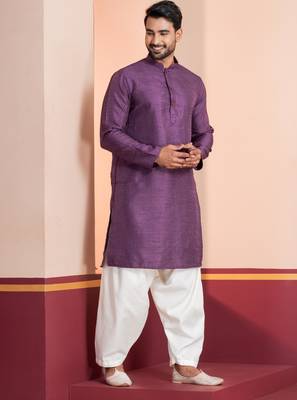 Purple embroidery bangalorian kurta for festive, reception, weddings 2