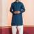 Blue embroidery bangalorian kurta for festive, reception, weddings