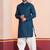 Blue embroidery bangalorian kurta for festive, reception, weddings