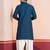 Blue embroidery bangalorian kurta for festive, reception, weddings