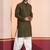 Olive embroidery sequence kurta for festive, reception, weddings
