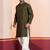 Olive embroidery sequence kurta for festive, reception, weddings