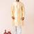 Yellow plain dupion silk kurta for festive, reception, weddings