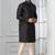 Black plain dupion silk kurta churidar set for festive, reception, weddings