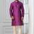 Purple plain dupion silk kurta for festive, reception, weddings