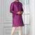 Purple plain dupion silk kurta for festive, reception, weddings