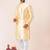 Yellow plain dupion silk kurta churidar set for festive, reception, weddings