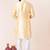 Yellow plain dupion silk kurta churidar set for festive, reception, weddings
