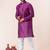 Purple plain dupion silk kurta churidar set for festive, reception, weddings