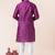 Purple plain dupion silk kurta churidar set for festive, reception, weddings