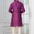 Purple plain dupion silk kurta churidar set for festive, reception, weddings