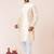 Beige plain dupion silk kurta for festive, reception, weddings