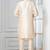 Beige plain dupion silk kurta churidar set for festive, reception, weddings