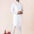 White plain dupion silk kurta churidar set for festive, reception, weddings