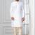 White plain dupion silk kurta churidar set for festive, reception, weddings