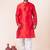 Red plain dupion silk kurta churidar set for festive, reception, weddings