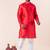 Red plain dupion silk kurta churidar set for festive, reception, weddings