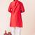 Red plain dupion silk kurta churidar set for festive, reception, weddings