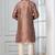 Brown plain dupion silk kurta churidar set for festive, reception, weddings