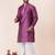 Purple printed dupion silk kurta churidar set for festive, reception, weddings