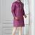 Purple printed dupion silk kurta churidar set for festive, reception, weddings