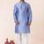 Sky blue plain dupion silk kurta for festive, reception, weddings