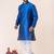 Blue plain dupion silk kurta for festive, reception, weddings