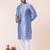 Sky blue plain dupion silk kurta churidar set for festive, reception, weddings