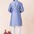 Sky blue plain dupion silk kurta churidar set for festive, reception, weddings