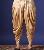 Beige plain cotton dhoti for festive, reception, weddings