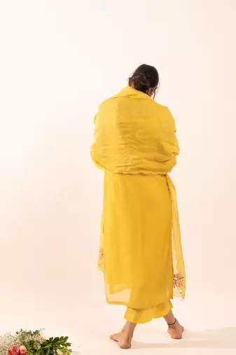Mustard daydream kurta set with duppata