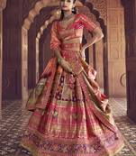 multicolor Banarasi Silk Blend Embroidered Sequin Lehenga choli